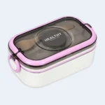 Kids Compartment Lunch Box with Spoon & Secure Locking Lid ( VIOLET )