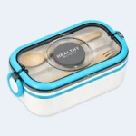 Kids Compartment Lunch Box with Spoon & Secure Locking Lid ( Blue )