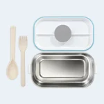Kids Compartment Lunch Box with Spoon & Secure Locking Lid ( Blue )