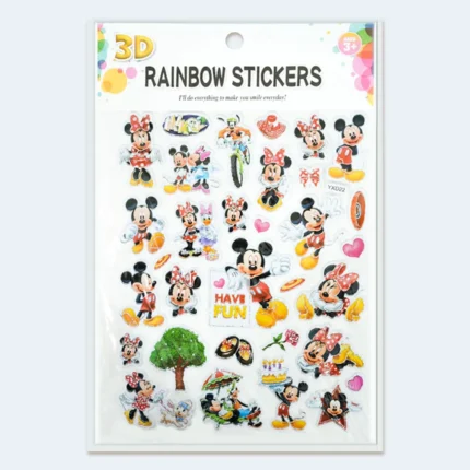 Kids 3D Cartoon Rainbow Stickers – Ages 3+
