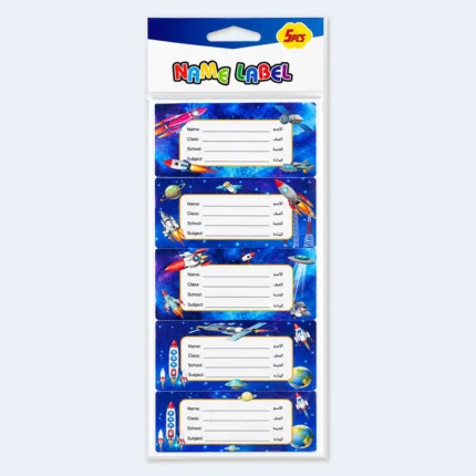 Kids Space Rocket School Name Labels – 5 Pieces