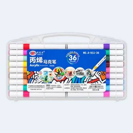 Acrylic Paint Marker Pens 36 Colors Art Set with Carry Case