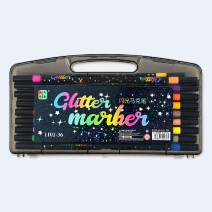 Glitter Marker Pens 36 Colors Art & Craft Set with Carry Case