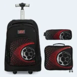 17-Inch 3-Piece Football Trolley School Bag Set