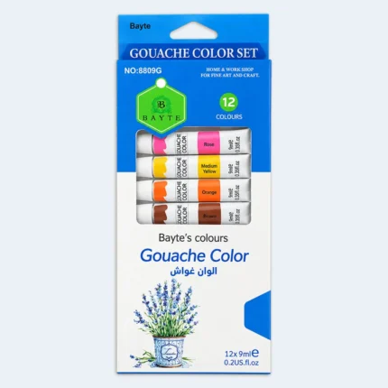 Bayte Gouache Color Paint Set – 12 Colors x 9ml
