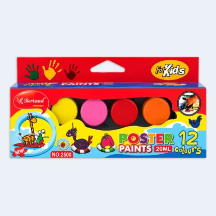 Bertand Kids Poster Paint Set 12 Colours – 20ml Each