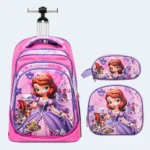 Sofia Princess 3-Piece Kids Trolley School Bag Set – 17 Inch