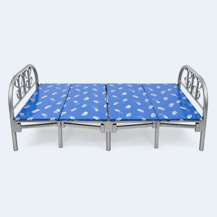 Single Folding Metal Bed with Padded Mattress – 190 × 90 cm