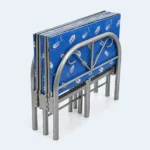 Single Folding Metal Bed with Padded Mattress – 190 × 90 cm