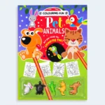 Pet Animals Colouring Fun Activity Book with Animal Crayons