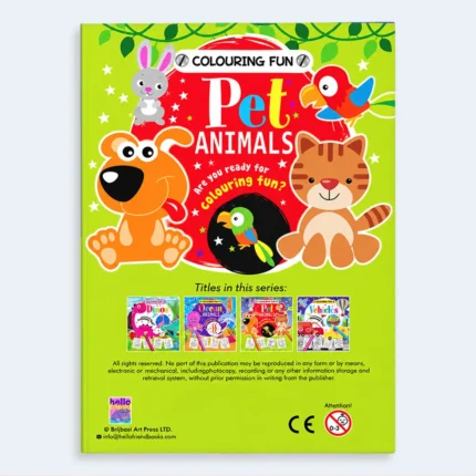 Pet Animals Colouring Fun Activity Book with Animal Crayons