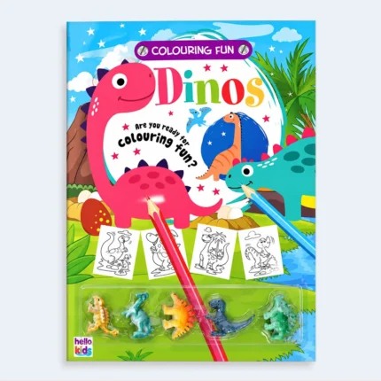 Dinosaur Colouring Fun Activity Book for Kids with Mini Dino Toys