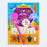 Ocean Animals Colouring Fun Activity Book with Mini Sea Animal Toys