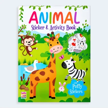 Animal Sticker & Activity Book with Puffy Stickers for Kids