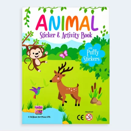 Animal Sticker & Activity Book with Puffy Stickers for Kids
