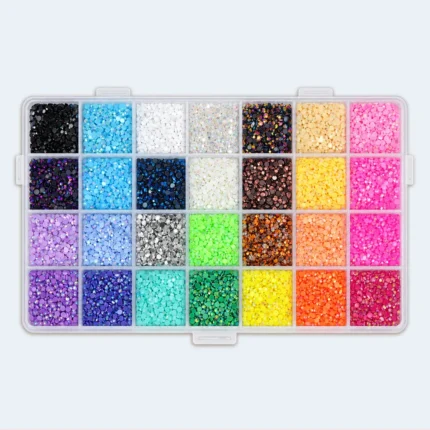 Multicolor Rhinestone Gem Craft Decoration Set with Organizer Box