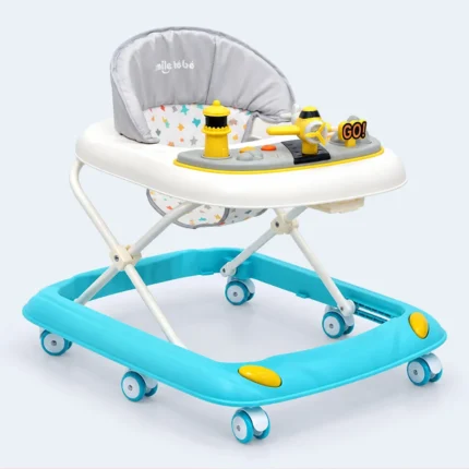 Baby Activity Walker with Padded Seat, Play Tray & Wheels