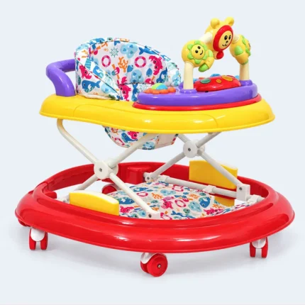 Baby Activity Walker with Padded Seat, Musical Play Tray & Wheels