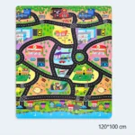 Kids HD Printed City Road Play Mat with Toy Car – 120 × 100 cm