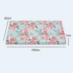 Single Foam Mattress with Floral Print – 90 × 190 × 7 cm