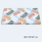 Single Foam Mattress with Leaf Print – 90 × 190 × 7 cm