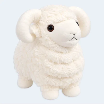 Kids Soft Ram Plush Toy with Curved Horns – 30 cm