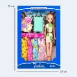 Fashion Doll with 4 Extra Dresses & Travel Case – 32 cm
