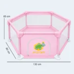Hexagonal Baby Playpen with Mesh Sides 130 × 80 × 65 cm