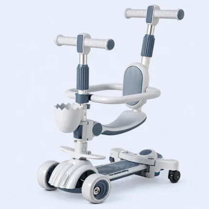 Kids 3-in-1 Convertible Scooter with Seat, Safety Guard & Parent Handle