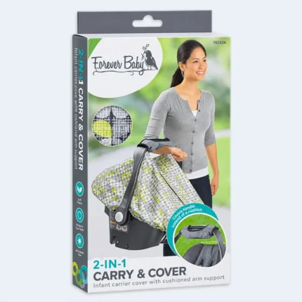 Forever Baby 2-in-1 Infant Car Seat Carry & Cover with Arm Cushion