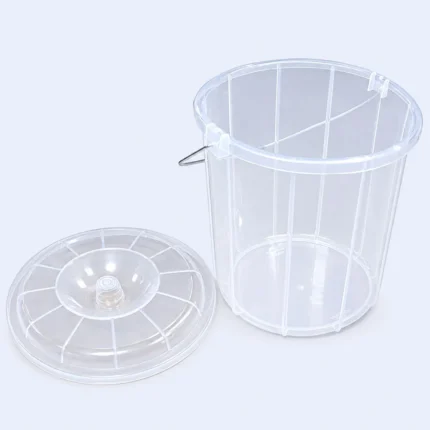 Clear Plastic Bucket with Lid & Metal Handle – 8L