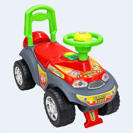 Kids Crazy Rider Foot-to-Floor Ride-On Car with Steering Wheel