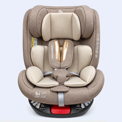 360° Rotating Baby Car Seat with Safety Harness & Padded Support