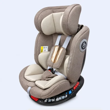 360° Rotating Baby Car Seat with Safety Harness & Padded Support