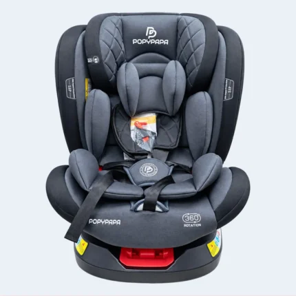 360° Rotating Baby Car Seat with Safety Harness & Padded Support