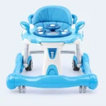 Baby Walker with Padded Seat, Activity Tray & Multi-Wheel Base