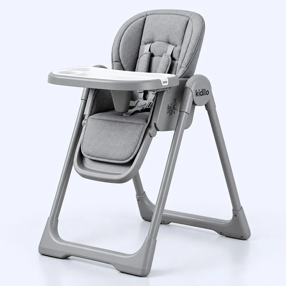 babi-high-chair Baby High Chair with Padded Seat, Safety Harness & Feeding Tray