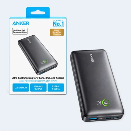 Anker 10,000mAh 25W 3-Port Power Bank with LCD Display