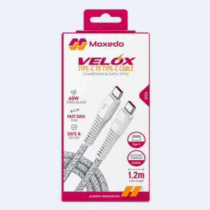 Moxedo Velox 60W USB-C to USB-C Braided Charging & Data Cable 1.2m