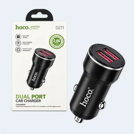 Hoco DZ11 Dual Port USB Car Charger 2.4A with Smart Current Distribution