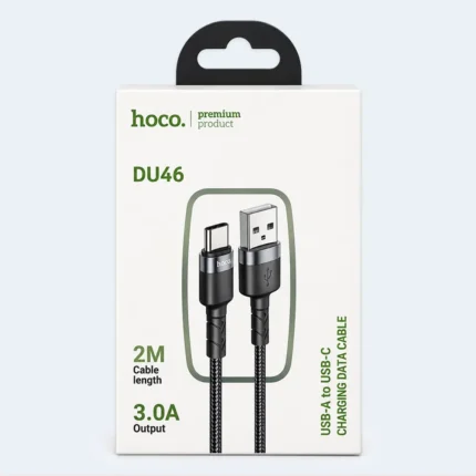 Hoco DU46 USB-A to USB-C Braided Charging & Data Cable 2M 3A