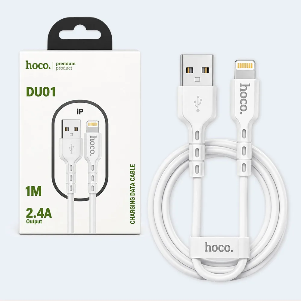 lightning-cable-1 Hoco DU01 USB-A to Lightning Charging & Data Cable 1M 2.4A
