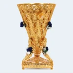 Decorative Gold Incense Burner with Floral Details 14 × 29 cm