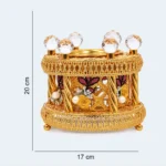 Decorative Gold Bakhoor Incense Burner with Crystal Details 17 × 20 cm