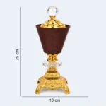 Luxury Golden Incense Burner with Wood Design 10 x 25 cm