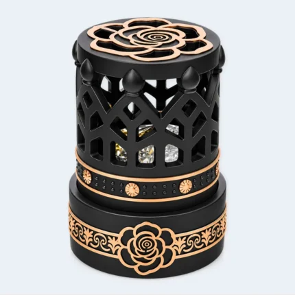 Luxury Black & Rose Gold Bukhoor Incense Burner 9 x 12 cm