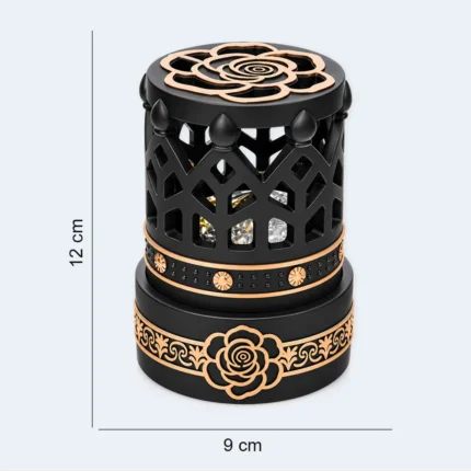 Luxury Black & Rose Gold Bukhoor Incense Burner 9 x 12 cm