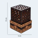 Luxury Square Bukhoor Incense Burner Brown & Gold 9 x 13 cm