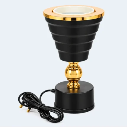 Luxury Electric Bukhoor Incense Burner Black & Gold 8 x 20 cm