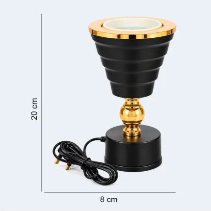 Luxury Electric Bukhoor Incense Burner Black & Gold 8 x 20 cm